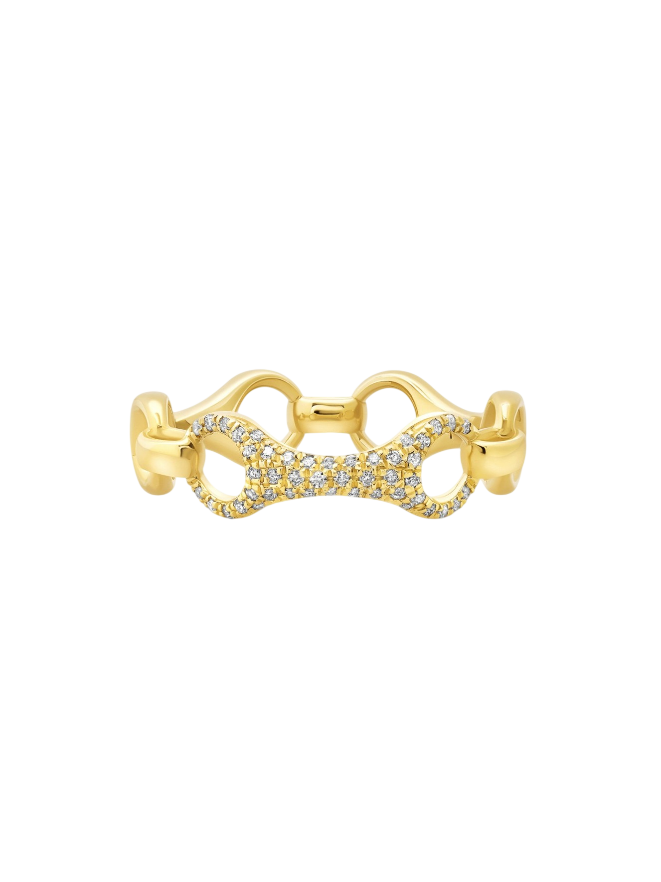 15 mm Beam Link Ring with Top Link with White Pavé Diamonds photo